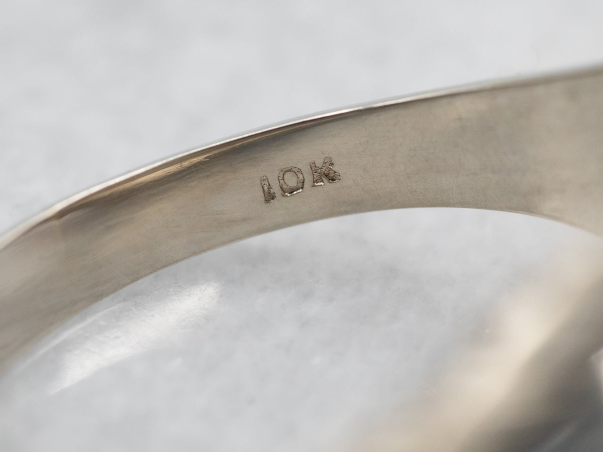 Premium White Gold Blue Enamel Masonic Ring