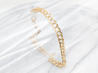 Elegant Yellow Gold Link Bracelet with Lobster Clasp