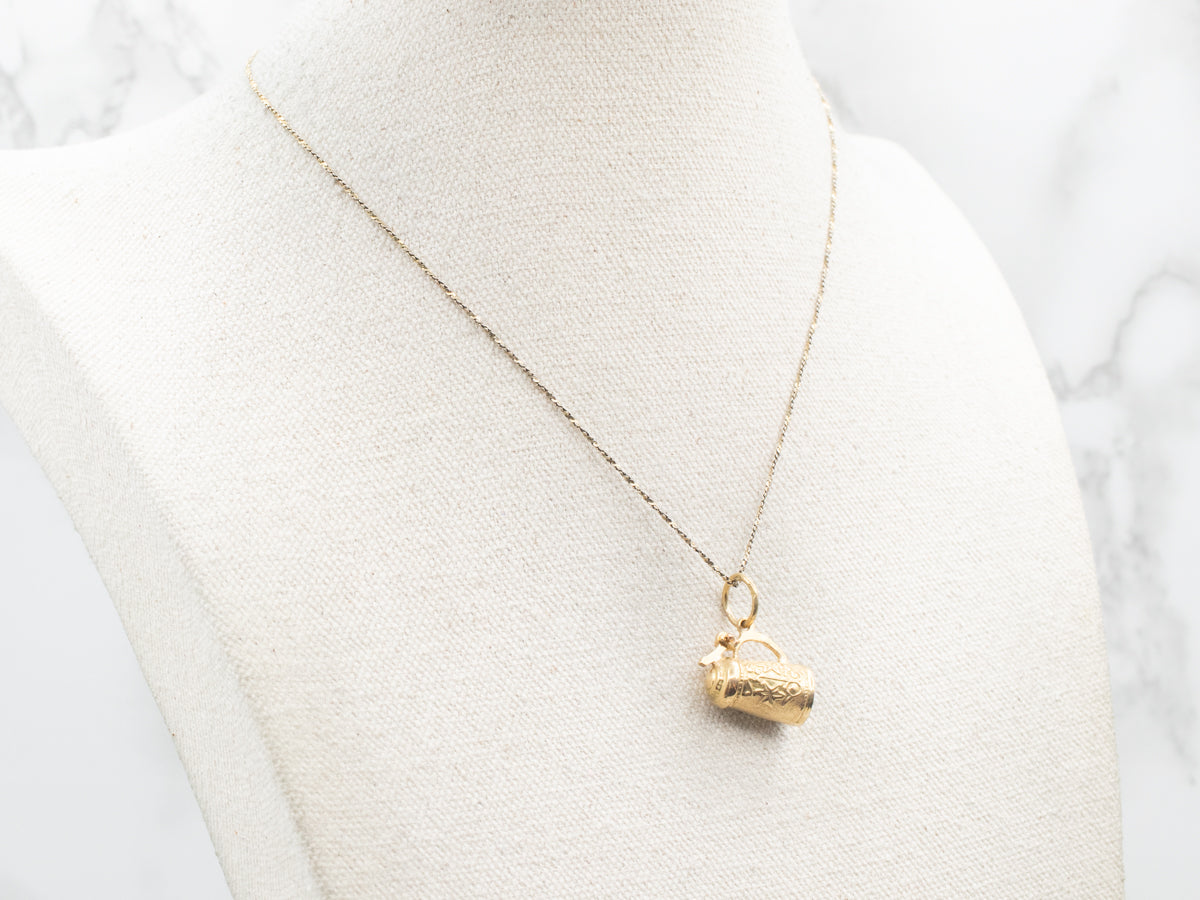 Vintage Gold Beer Stein Charm