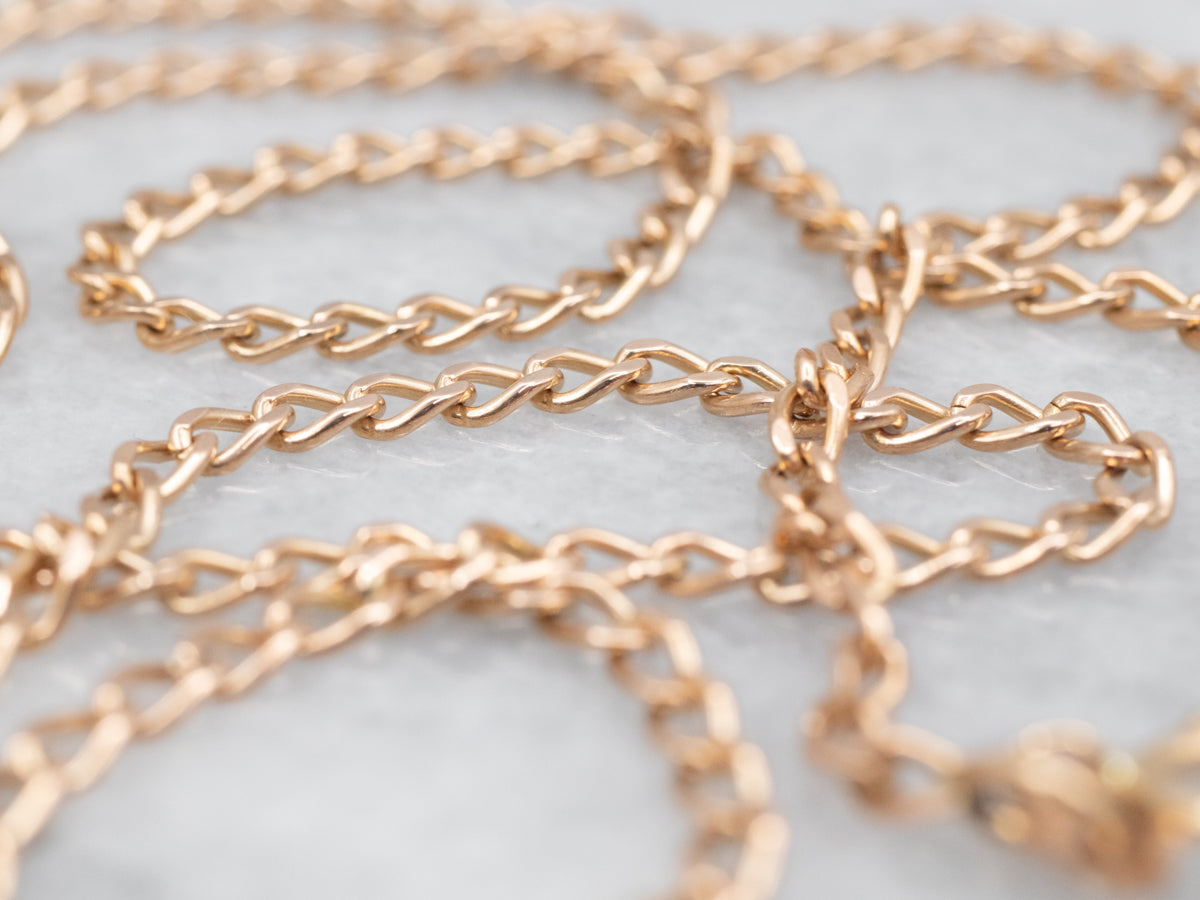 Yellow Gold Dainty Curb Chain with Spring Ring Clasp