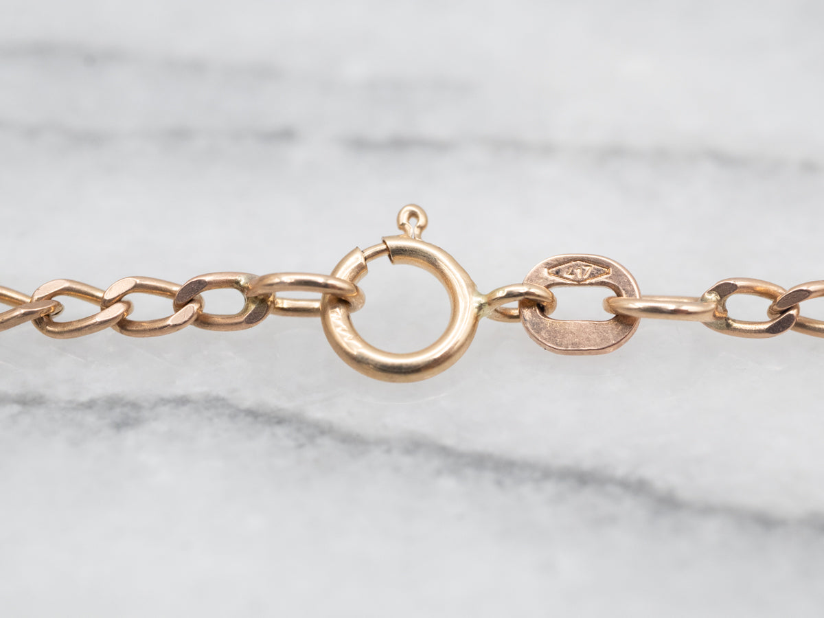 Yellow Gold Dainty Curb Chain with Spring Ring Clasp