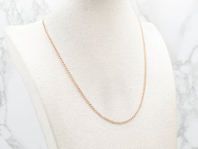 Yellow Gold Dainty Curb Chain with Spring Ring Clasp