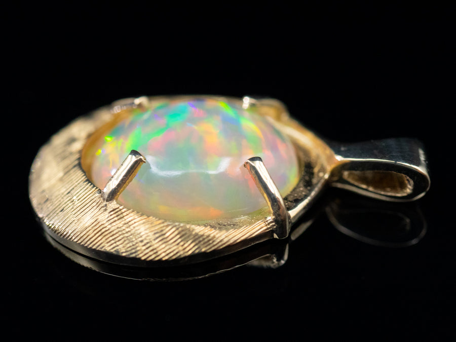 Textured Gold Opal Pendant