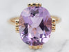 Two Tone Gold Amethyst Ring with Diamond Accents