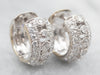 White Gold Diamond Huggie Hoop Earrings