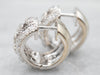 White Gold Diamond Huggie Hoop Earrings