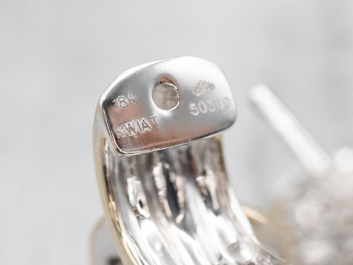 White Gold Diamond Huggie Hoop Earrings