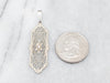 White Gold Art Deco Filigree Pendant with Diamond Accent