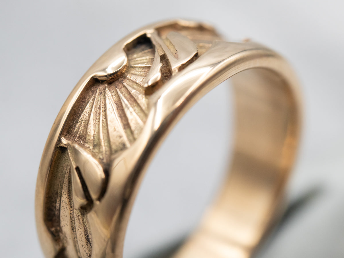 Nautical Boat on the Ocean Sunset Pattern Band