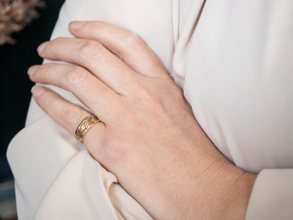 Nautical Boat on the Ocean Sunset Pattern Band