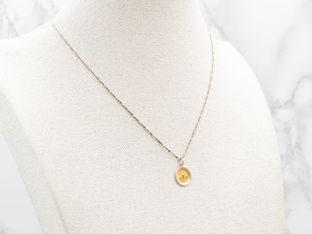 Yellow Gold Holy Communion Disc Pendant