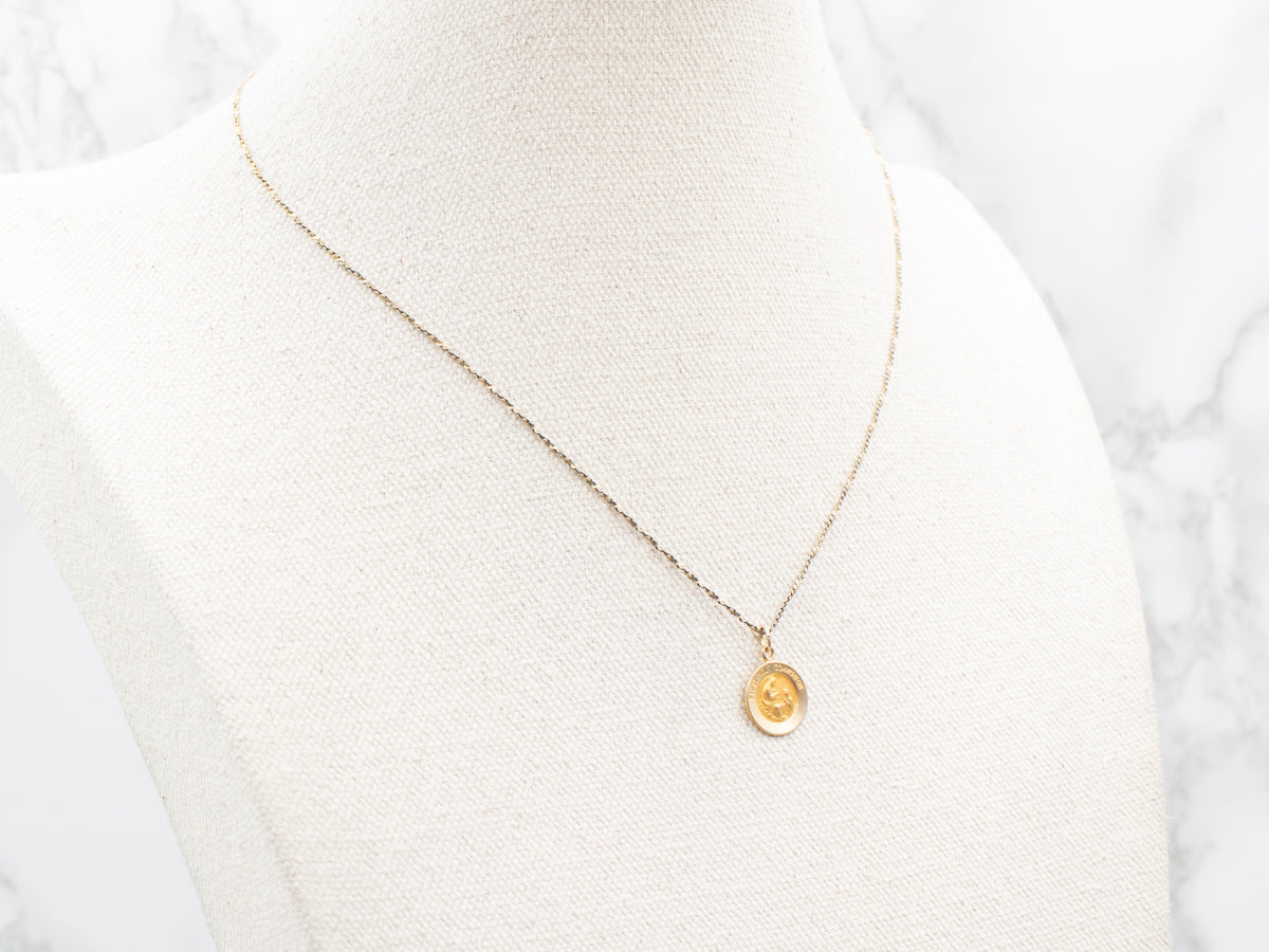 Yellow Gold First Holy Communion Disc Pendant