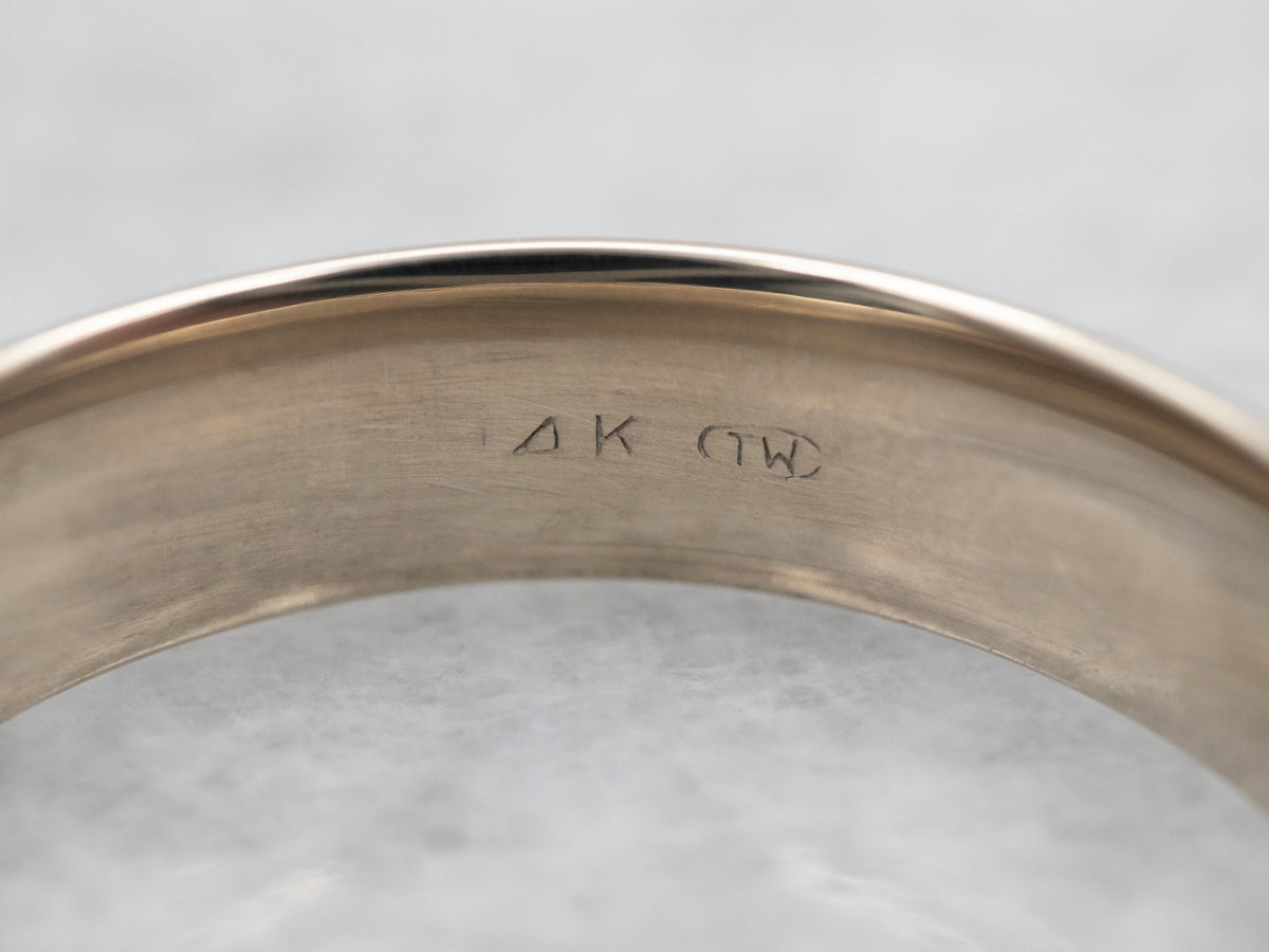 Plain White Gold Wedding Band
