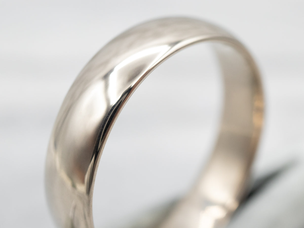 Plain White Gold Wedding Band