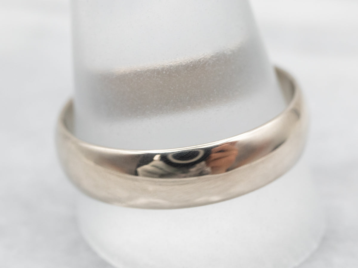 Plain White Gold Wedding Band