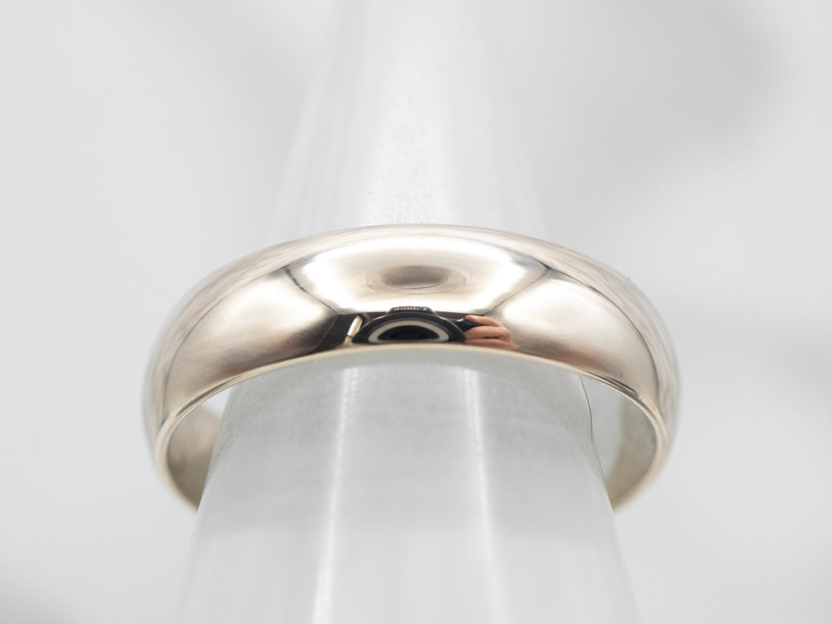 Plain White Gold Wedding Band