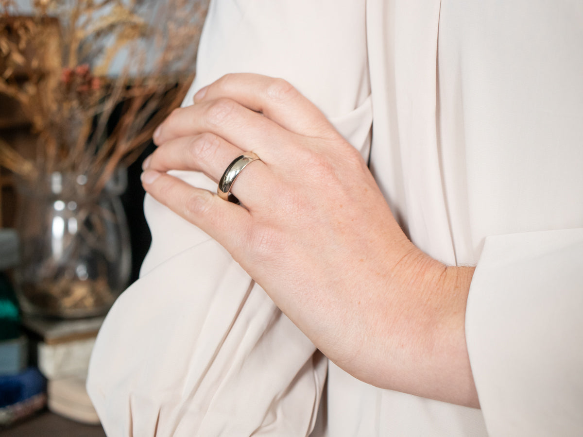 Plain White Gold Wedding Band