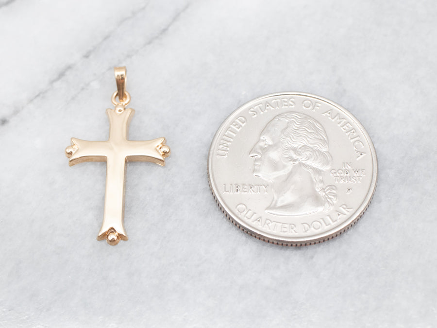 Small Vintage Gold Cross Pendant