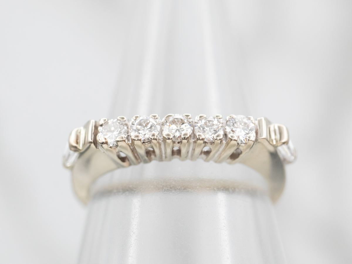 Vintage White Gold Diamond Wedding Band