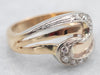 Vintage Two Tone Gold Diamond Swirl Ring