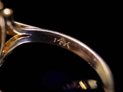 Twisting Vintage Gold Opal Ring