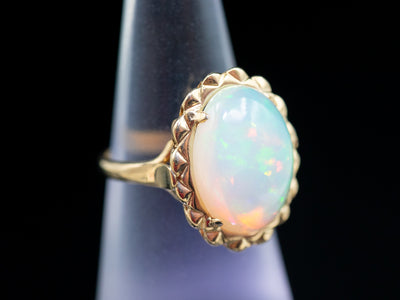 Twisting Vintage Gold Opal Ring