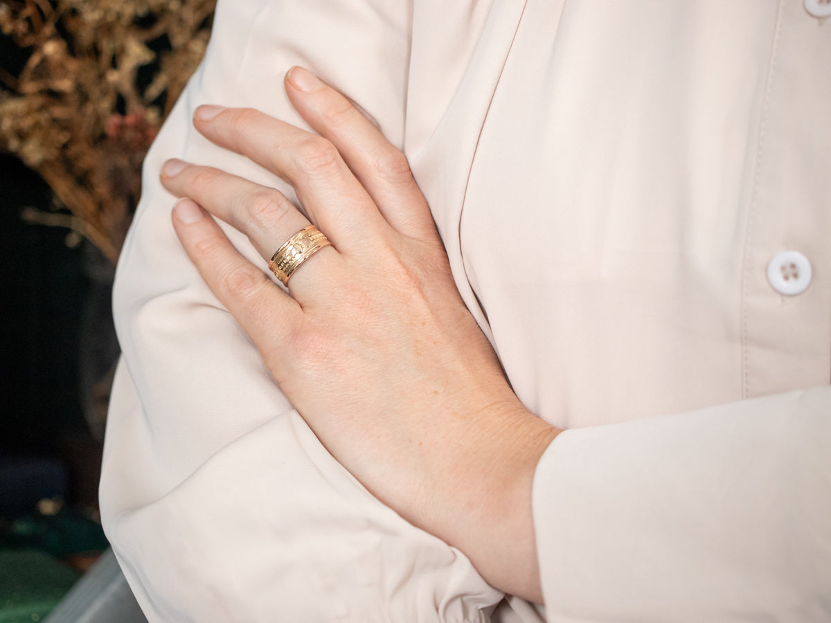 Antique Rose Gold Patterned Cigar Band