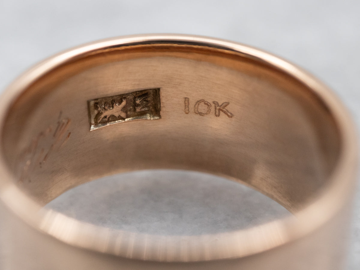 Antique Rose Gold Wide Wedding Band