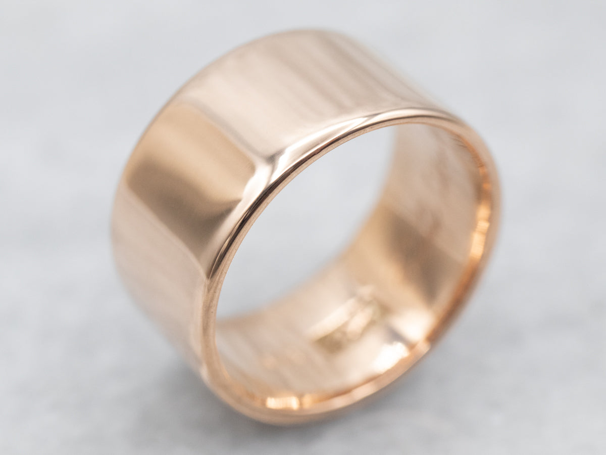 Antique Rose Gold Wide Wedding Band