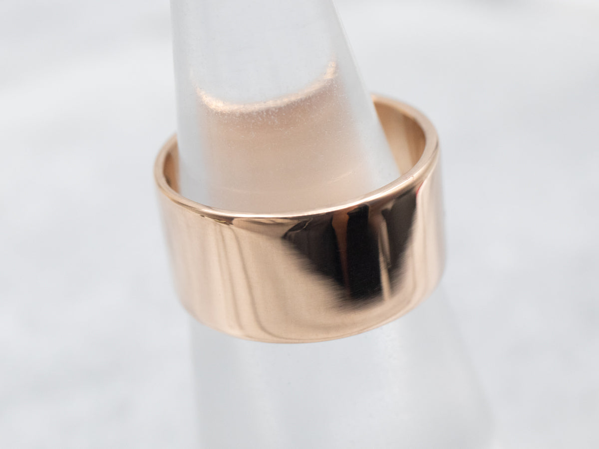Antique Rose Gold Wide Wedding Band