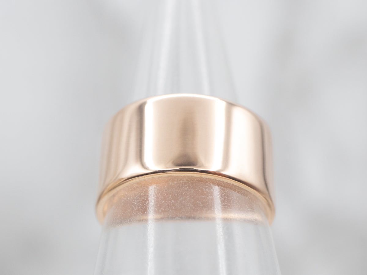 Antique Rose Gold Wide Wedding Band