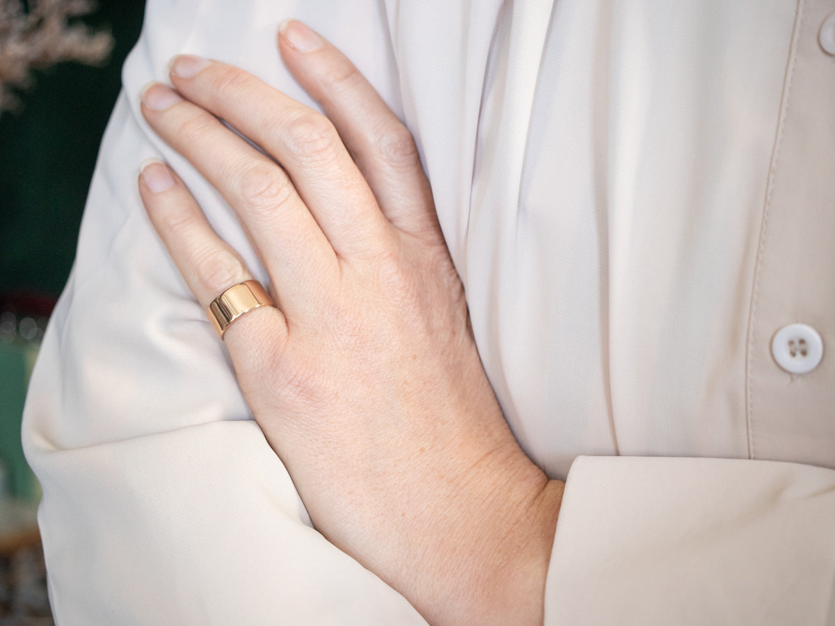 Antique Rose Gold Wide Wedding Band