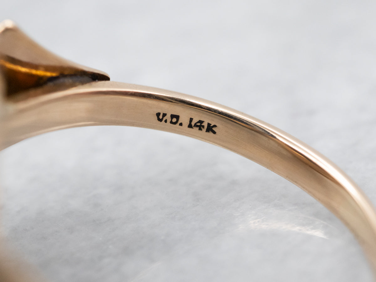 Vintage Cat's Eye Spectrolite Solitaire Ring