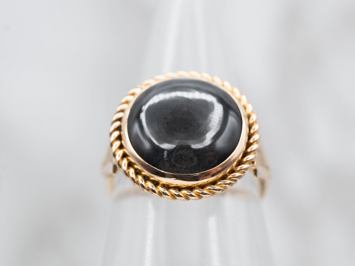 Vintage Cat's Eye Spectrolite Solitaire Ring