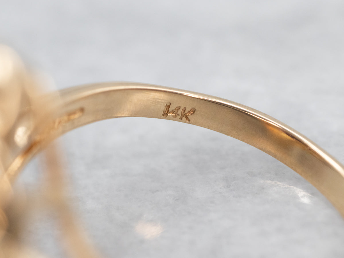 Vintage Gold Pink Tourmaline Solitaire Ring