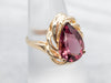 Vintage Gold Pink Tourmaline Solitaire Ring