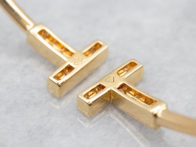 Sleek 18-Karat Gold Diamond Cuff Bracelet