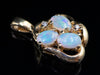Vintage Gold Opal Pendant with Diamond Accents