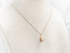 Vintage Gold Opal Pendant with Diamond Accents