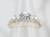 White Gold Sapphire and Diamond Engagement Ring