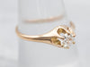 Antique Old Mine Cut Diamond Belcher Set Engagement Ring