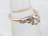 Retro Era Diamond Engagement Ring with Diamond Accents