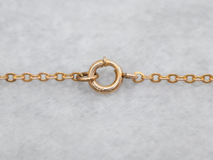 Yellow Gold Rolo Chain with Spring Ring Clasp