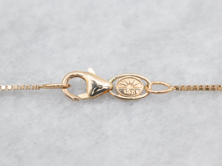 Yellow Gold Box Chain with Lobster Clasp