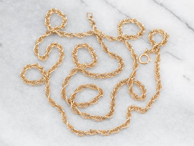Yellow Gold Rope Twist Chain with Spring Ring Clasp