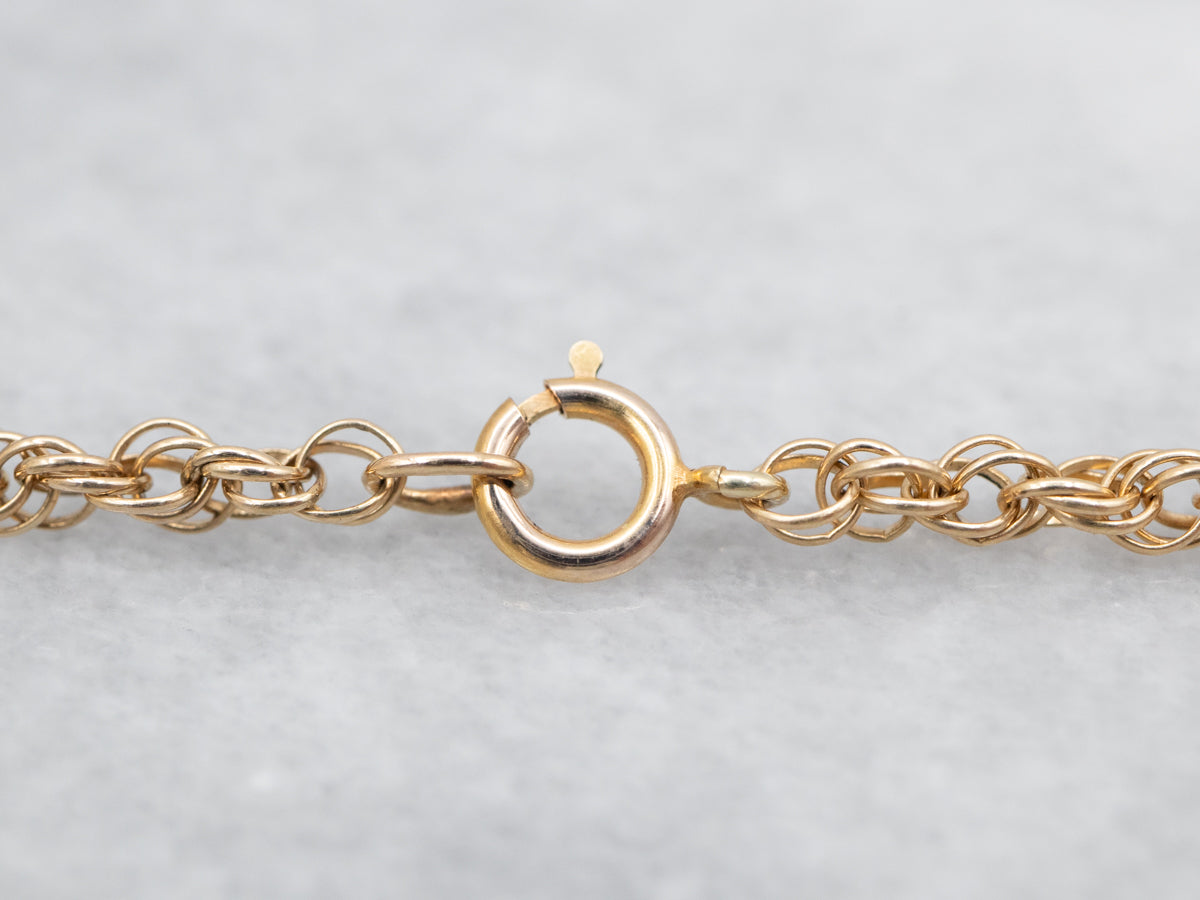 Yellow Gold Rope Twist Chain with Spring Ring Clasp