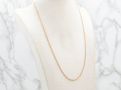 Yellow Gold Rope Twist Chain with Spring Ring Clasp