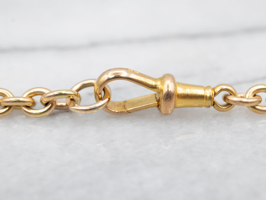 Yellow Gold Chunky Rolo Chain with Dog Clip Clasp