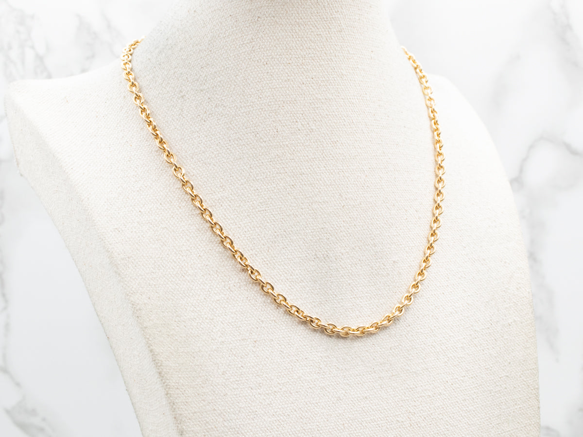 Yellow Gold Chunky Rolo Chain with Dog Clip Clasp