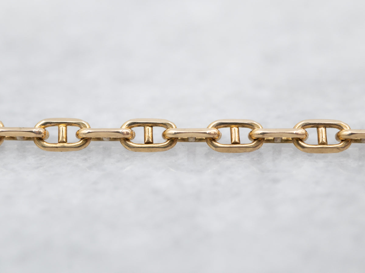 Yellow Gold Anchor Link Chain with Lobster Clasp